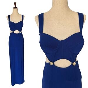 Vintage 90s Tower Purple Bodycon Cutout Fitted Dress Small Medium